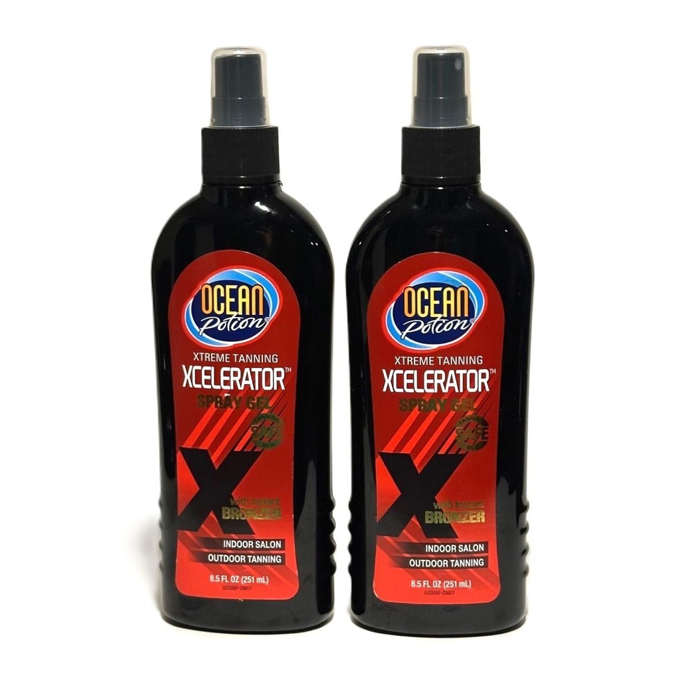 2 Pack Ocean Potion Xtreme Tanning Xcelerator Spray Instant Bronzer 8.5 oz